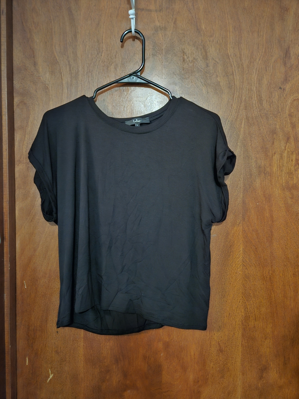 Lulu's Black Relaxed Crew Neck Short Sleeve Tee